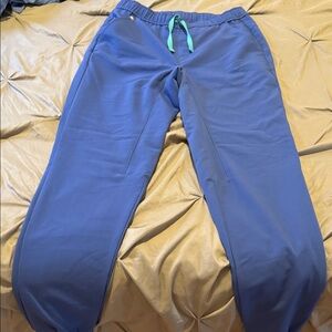 Figs Womens Joggers in Blue with teal Accents